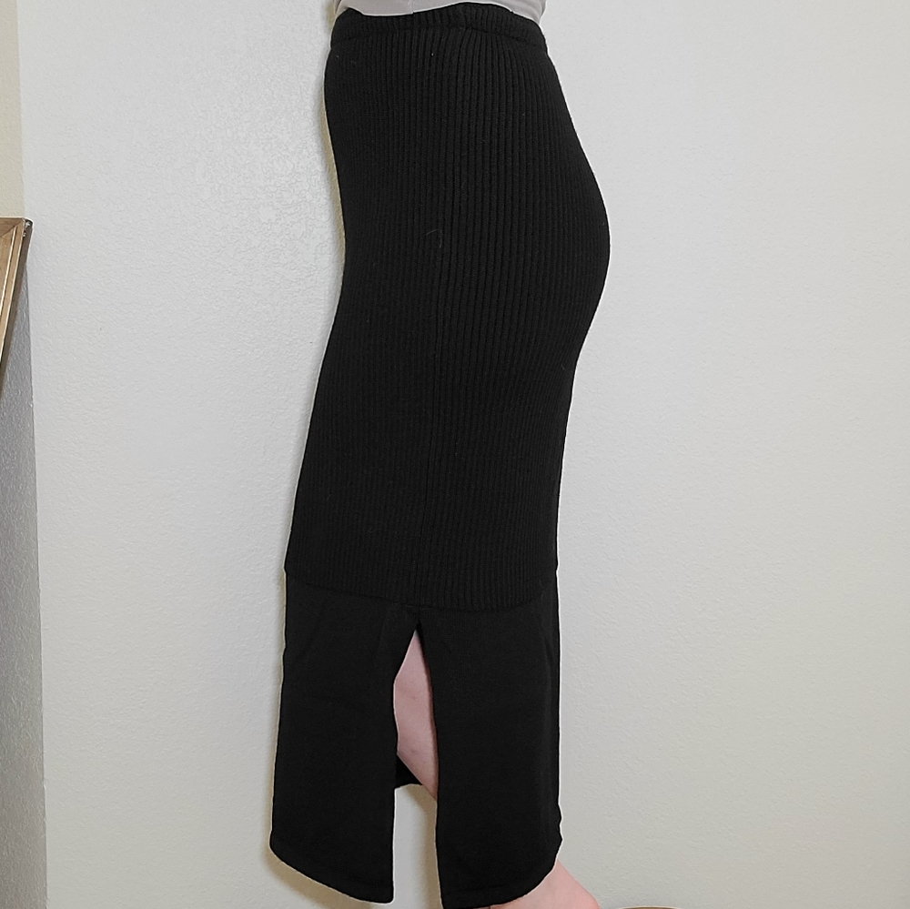Vintage Joseph Tricot Ribbed Wool Midi Skirt - Picture 14 of 15